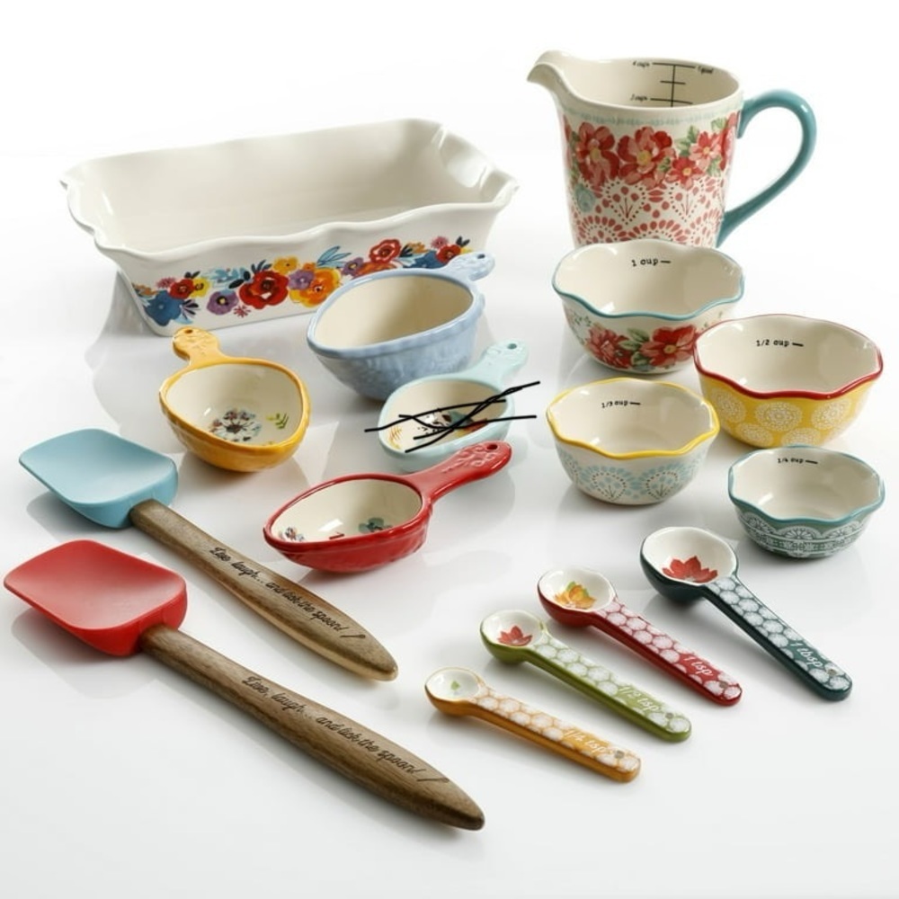 The Pioneer Woman Collected Ceramic Baking Set, 16-Pieces missing 1 piece - Picture 2 of 16